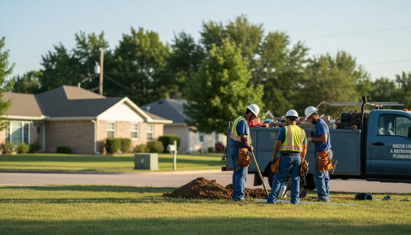 Residential water line and bathroom plumbing service in Brookfield, OH